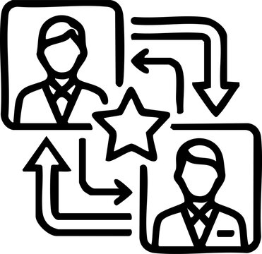 Vendor performance intelligence and supplier relationship management vector icon