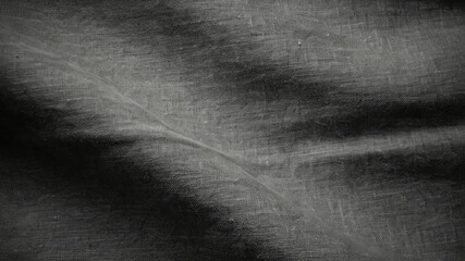 Fototapeta premium Gray fabric texture, wrinkled cloth background, soft gray linen, fabric folds