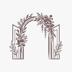 Fototapeta premium Elegant Floral Archway Design with Art Deco Elements.