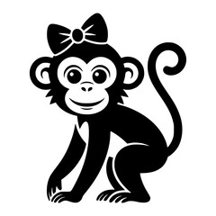 Fototapeta premium Monkey wearing a bow