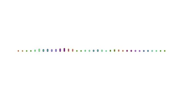 Minimalist gradient colour audio spectrum bars on white 4k background, abstract digital equalizer lines loop seamlessly, sound wave animation, motion graphics display.