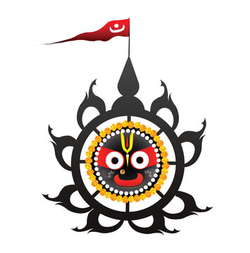  Jagannath Face with Sudarshan Chakra Vector Illustration 