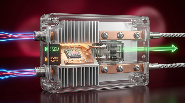 Premium 3D Diode Module Cutaway Scientific Visualization Packaged Power Rectification Technology