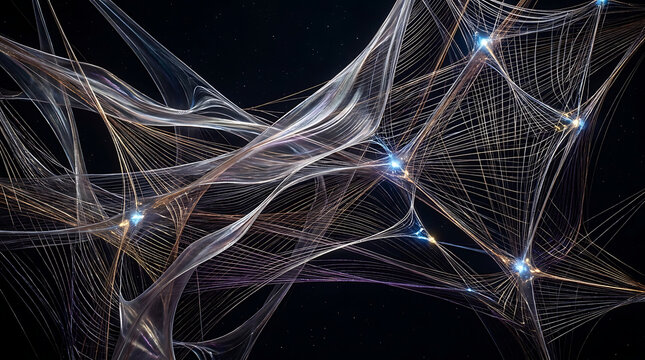 Abstract Digital Alien Coral Structure Floating Within a Deep Dark Galaxy Nebula Environment