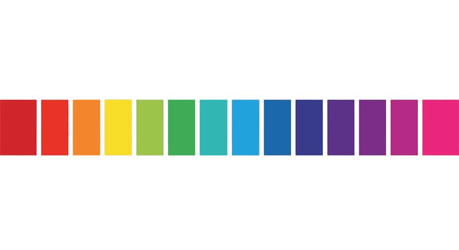 Colorful rectangular blocks in a row.