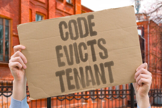 "Code evicts tenant" Automated systems can remove renters. AUTOMATED. EVICT. RENTER. SYSTEM. DISPLACE.