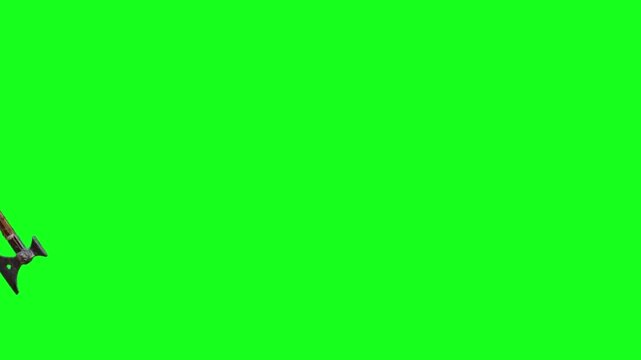 Spinning Medieval Battle Axe on Green Screen Chroma Key Background
