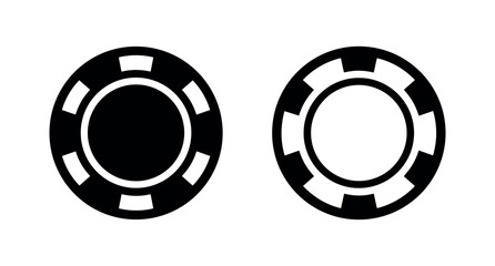 Fototapeta premium Poker chip icon set. Casino and gambling game token symbol.