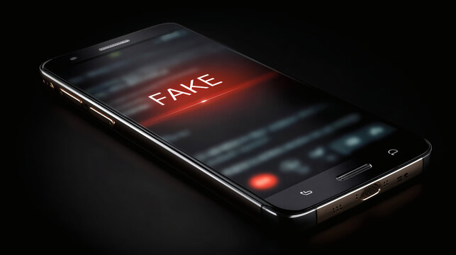 Alerta de contenido FAKE en un tel&eacute;fono m&oacute;vil