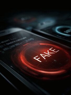 Alerta de contenido FAKE en un tel&eacute;fono m&oacute;vil