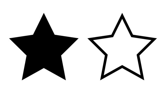 Five pointed star silhouettes against a white background
