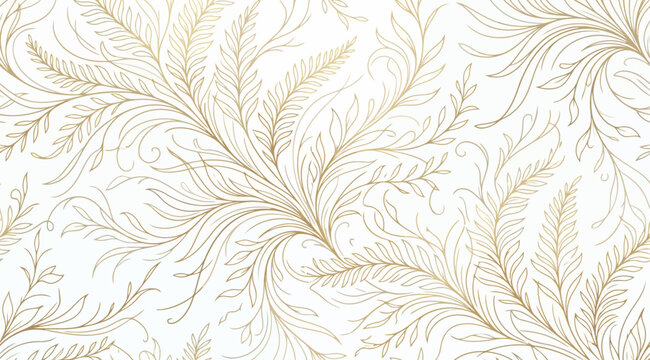 Elegant gold floral pattern with intricate leaf motifs