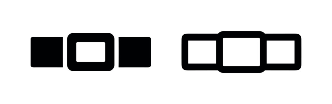Image Gallery or Carousel Icon Set. Vector illustration of two icons representing a series of images or a slideshow.