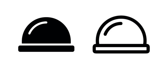 Fototapeta premium Beanie Hat Icon Set: Solid and Outline Styles for Winter Apparel and Fashion