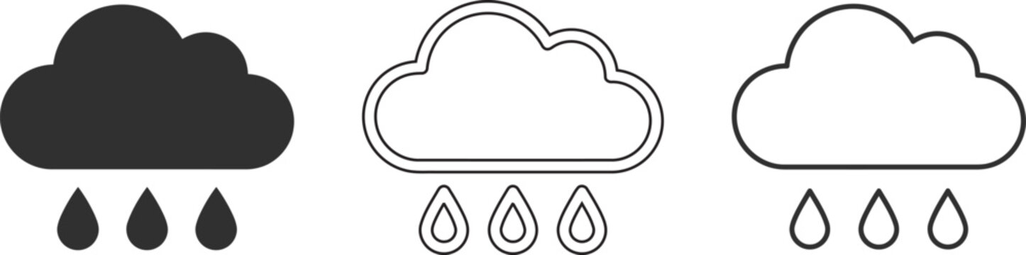 Set of icons representing different types of clouds