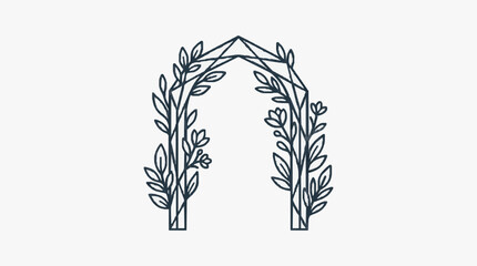 Black and white line art of two eucalyptus branches. © Xutla