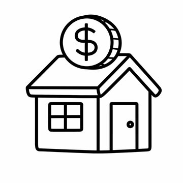 Casa con moneda en el techo