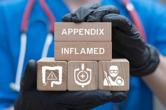 Concept of appendix inflamed high-tech healthcare AI diagnosis. Acute Appendicitis Inflammation.