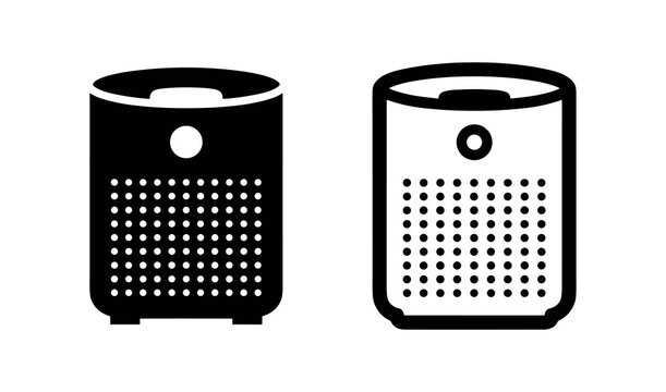 Smart Speaker and Air Purifier Icon Set