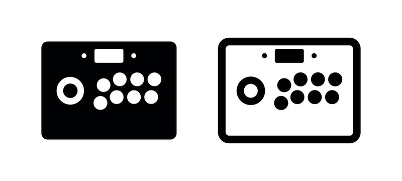 Arcade Stick Fightstick Game Controller Icon - Vector Illustration