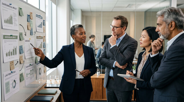 Senior Leaders Discuss Long Term ESG Goals In Strategy Room