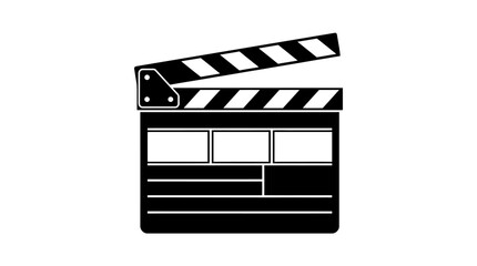 Fototapeta premium Black movie clapper board icon.
