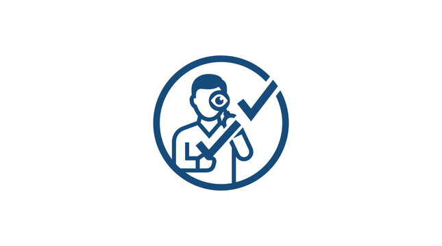 Person with magnifying glass icon.