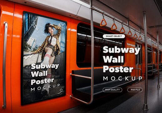 Subway Wall Poster Mockup