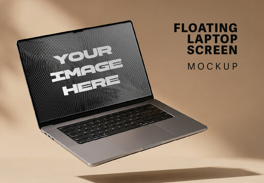 Floating Laptop Screen Mockup
