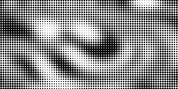 Grunge halftone gradient background. Faded grit noise texture. White and black sandy wallpaper. Retro pixelated backdrop. Anime or manga style comic overlay. Vector graphic design textured template