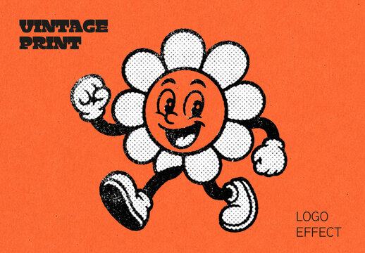 Vintage Print Logo Effect