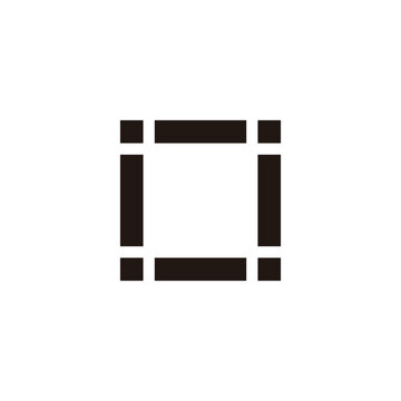 Frame, figure outline, square geometric symbol simple logo vector