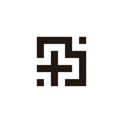 Letter B plus, square geometric symbol simple logo vector © Amrah