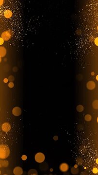 Sparkling Golden Bokeh Particle Frame Vertical Luxury Motion Background Toward Celebration and Joy Perfect for Holiday Greeting Card Banner and Premium Presentation Designs
