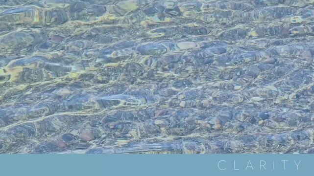 Animated CLARITY message w/clear ripples of lake or river water on river rocks in background-Backdrop, Wallpaper, Background, Border, Frame with Space for Message 
