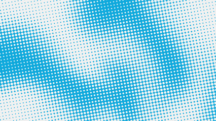 Fototapeta premium Blue and white halftone pop art dot pattern background with gradient texture