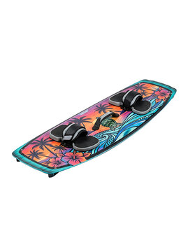 Kiteboard with Tropical Design and Turtle Motif PNG Isolated on transparent background