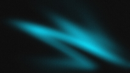 Abstract black background with vibrant cyan blue neon light wave and grain texture © Arthapicture