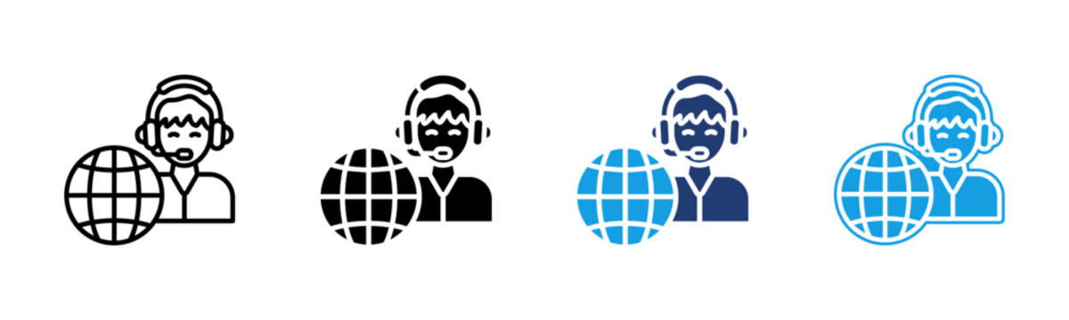 Online Service icon multiple style collection