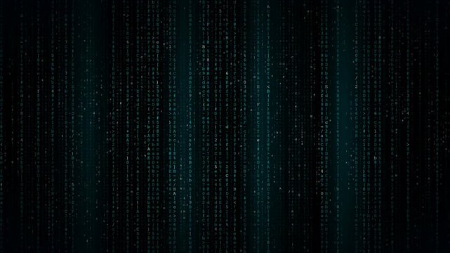 Data Stream Waterfall Technology Animation - Digital Information Flow 4K Seamless Loop