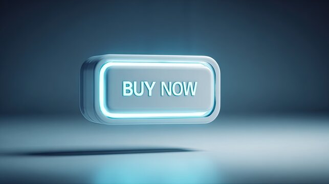 3D Buy Now button, glowing light