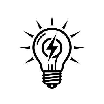Light Bulb with Electric Spark Inside.