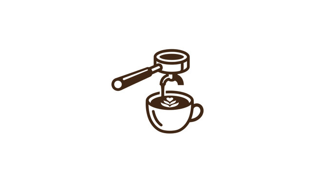 Coffee Pouring into Cup Illustration.