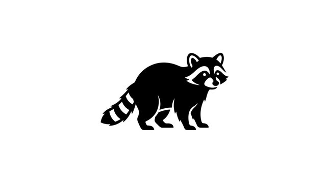 Raccoon animal standing on ground.