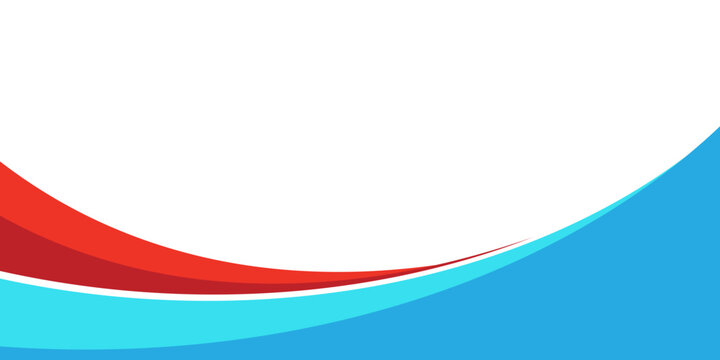 Blue and Red Layered Wave Swoosh on White Canvas abstract vector