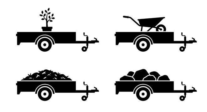 Car trailer collection for gardening and construction hauling