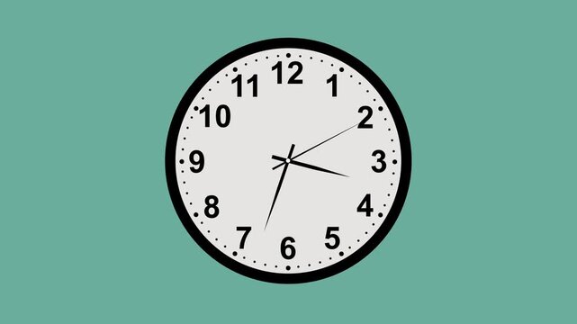 Minimalist analog wall clock featuring rapidly moving hands indicating the constant passage of time and punctuality for business deadlines, scheduling, and efficient time management concepts on