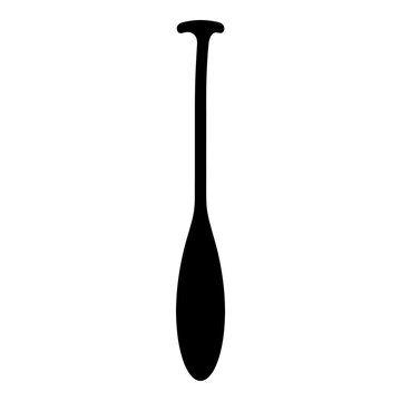 Black paddle, boat paddle, oar icon, vector silhouette, water sports equipment
