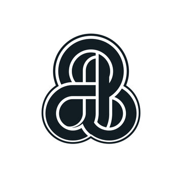 Black abstract interlocking loop monogram icon.