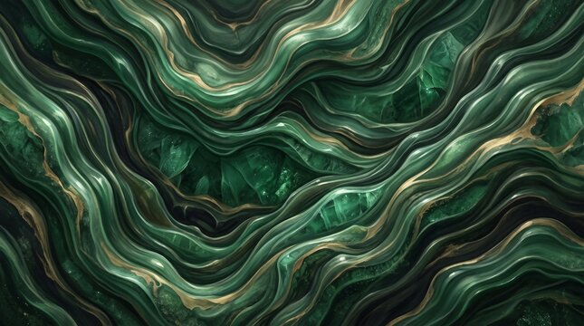 Abstract Green Wavy Texture &ndash; Organic Pattern
